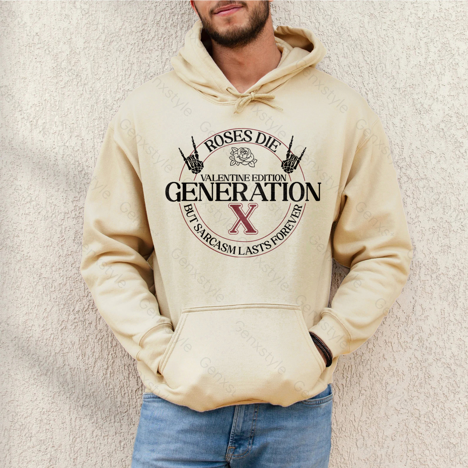 Gen X Roses Die But Sarcasm Lasts Forever Hoodie