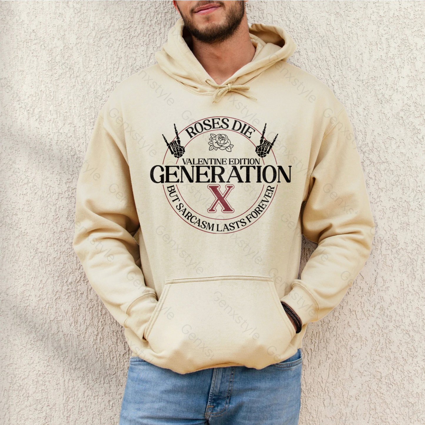 Gen X Roses Die But Sarcasm Lasts Forever Hoodie