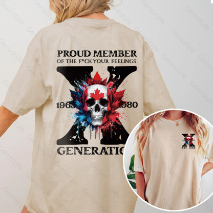 Washed Canada Funny Skull Generation X T-shirt