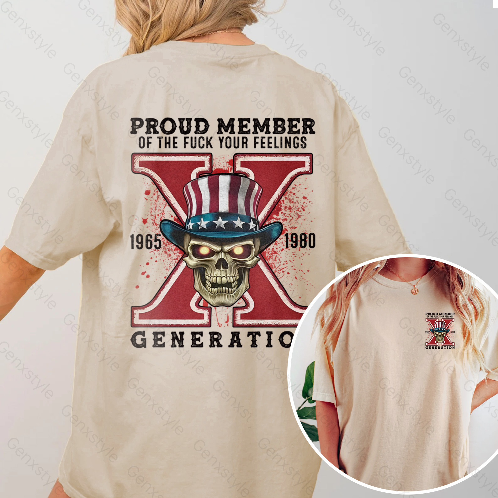 Washed New Version Generation X FAFO shirt Double Side Print T-shirt