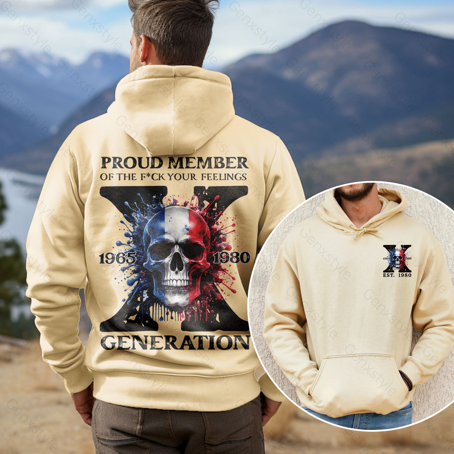 France Funny Skull Generation X Hoodie