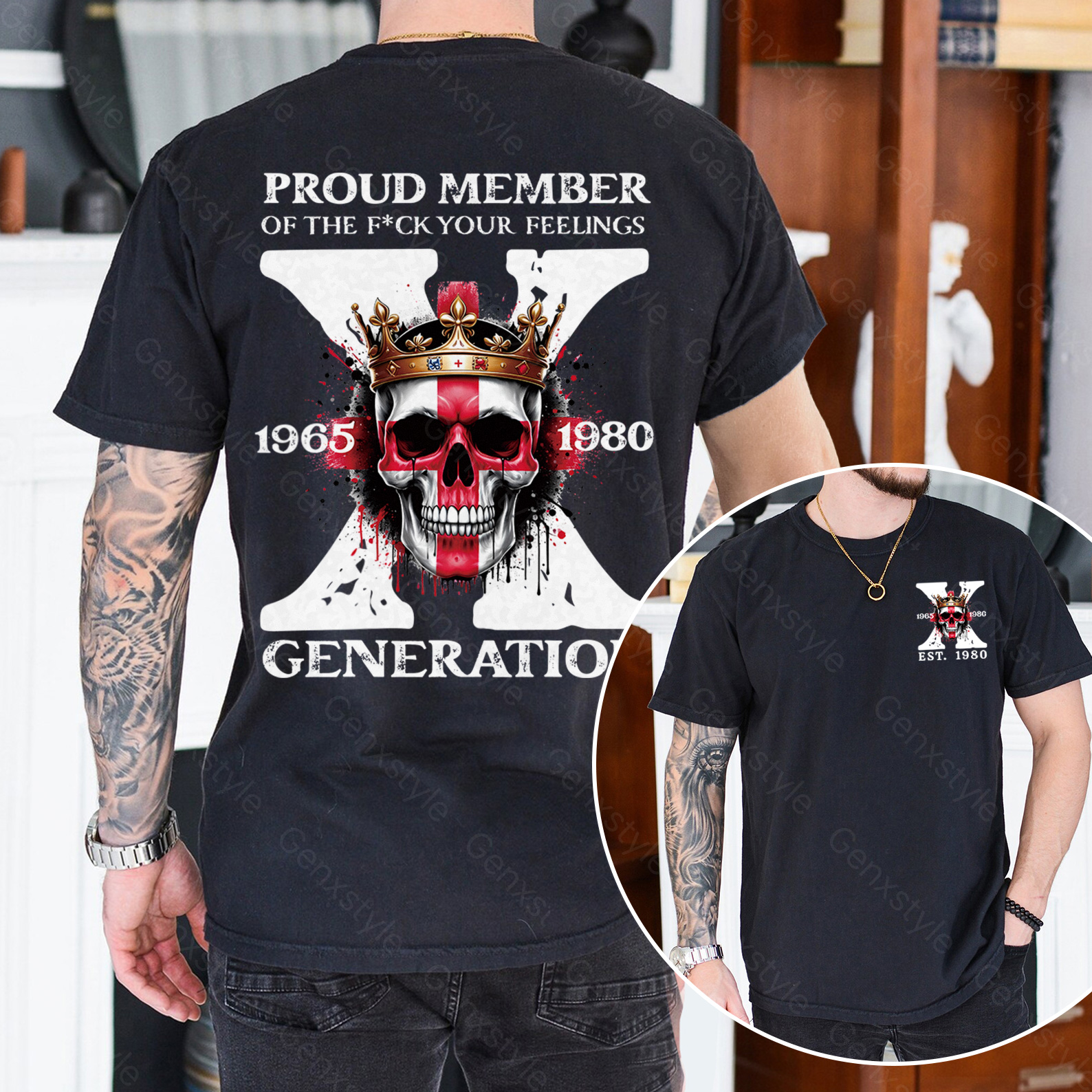 Britain Funny Skull Generation X T-shirt