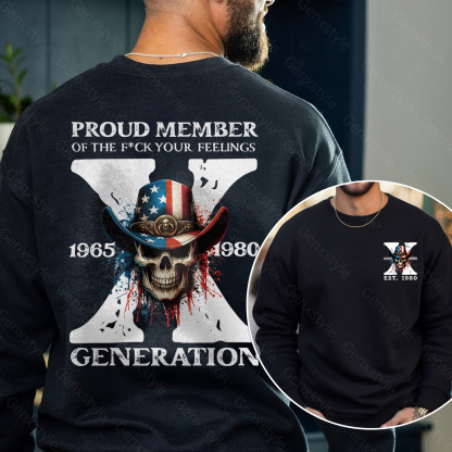 America Funny Skull Generation X Crewneck