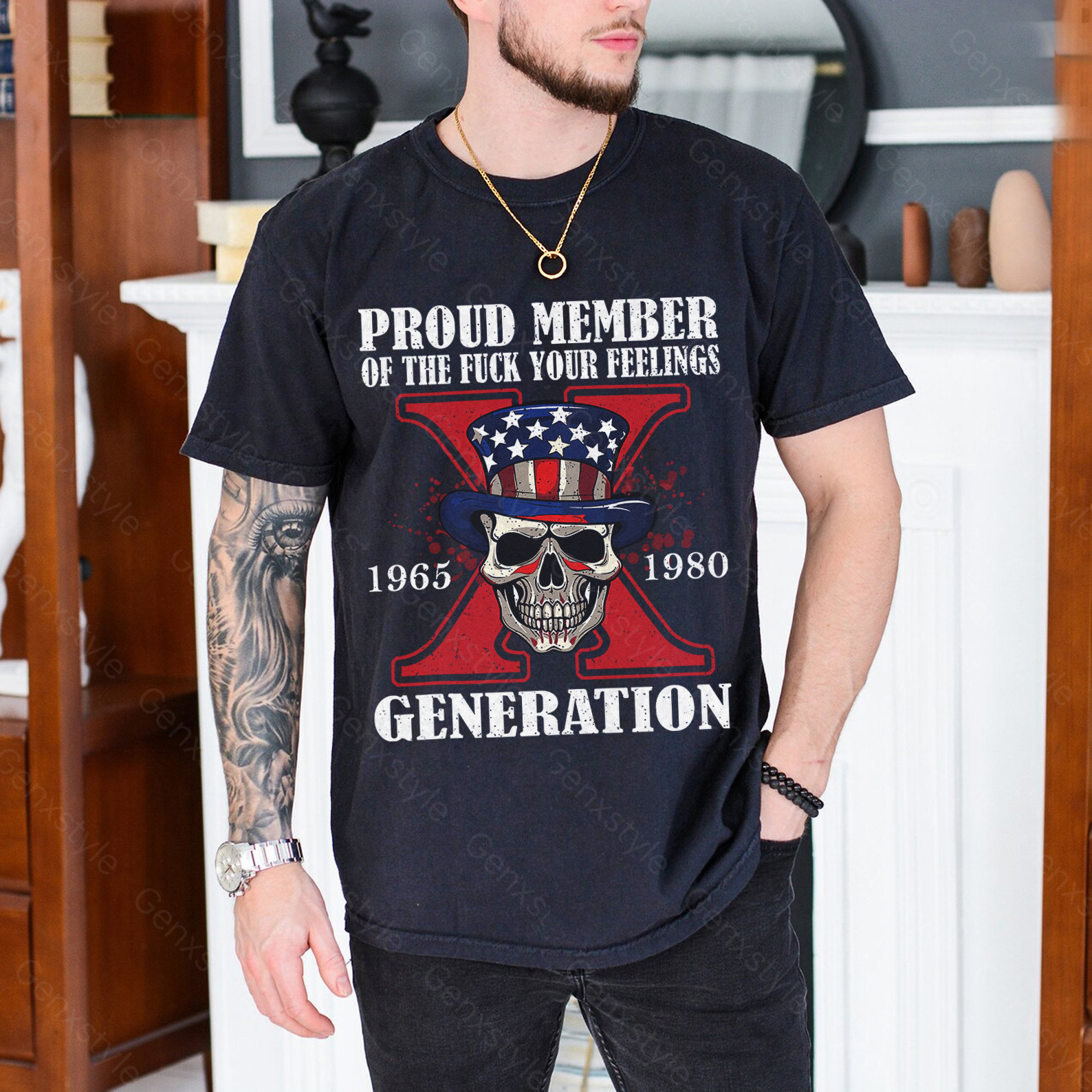 Proud Member Of The Fuck Your Feelings Generation X Skull T-shirt