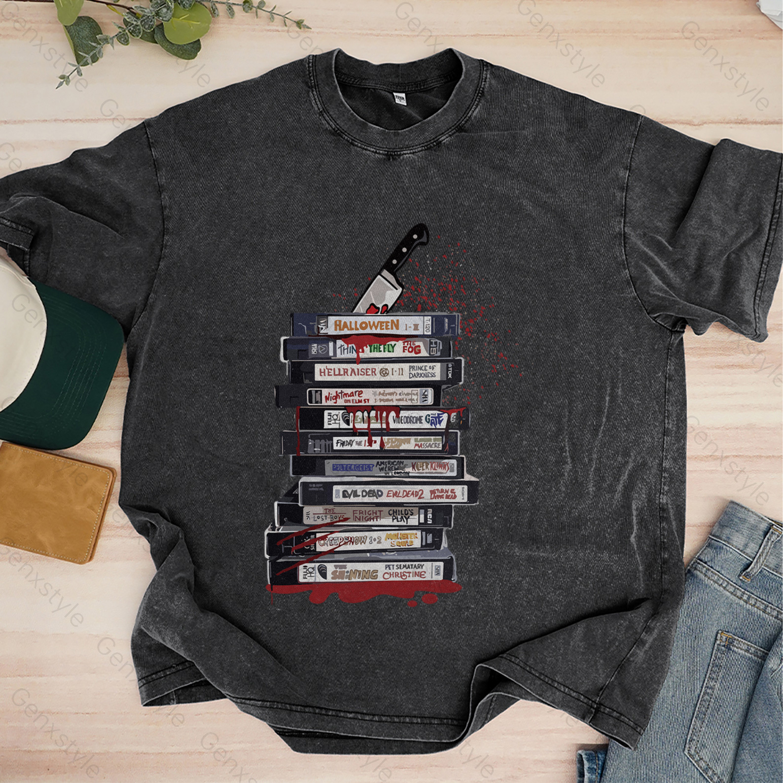 Washed 90s Style Halloween Movie T-shirt