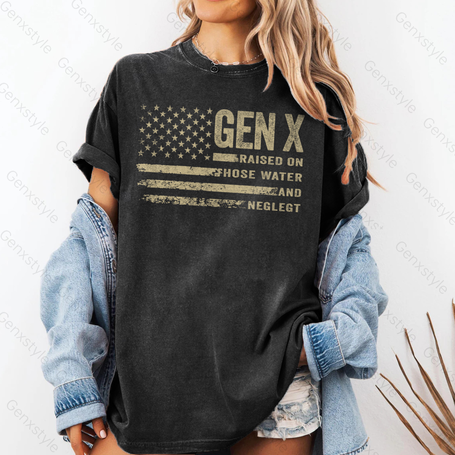 Washed Vintage Gen X Funny Quotes T-shirt
