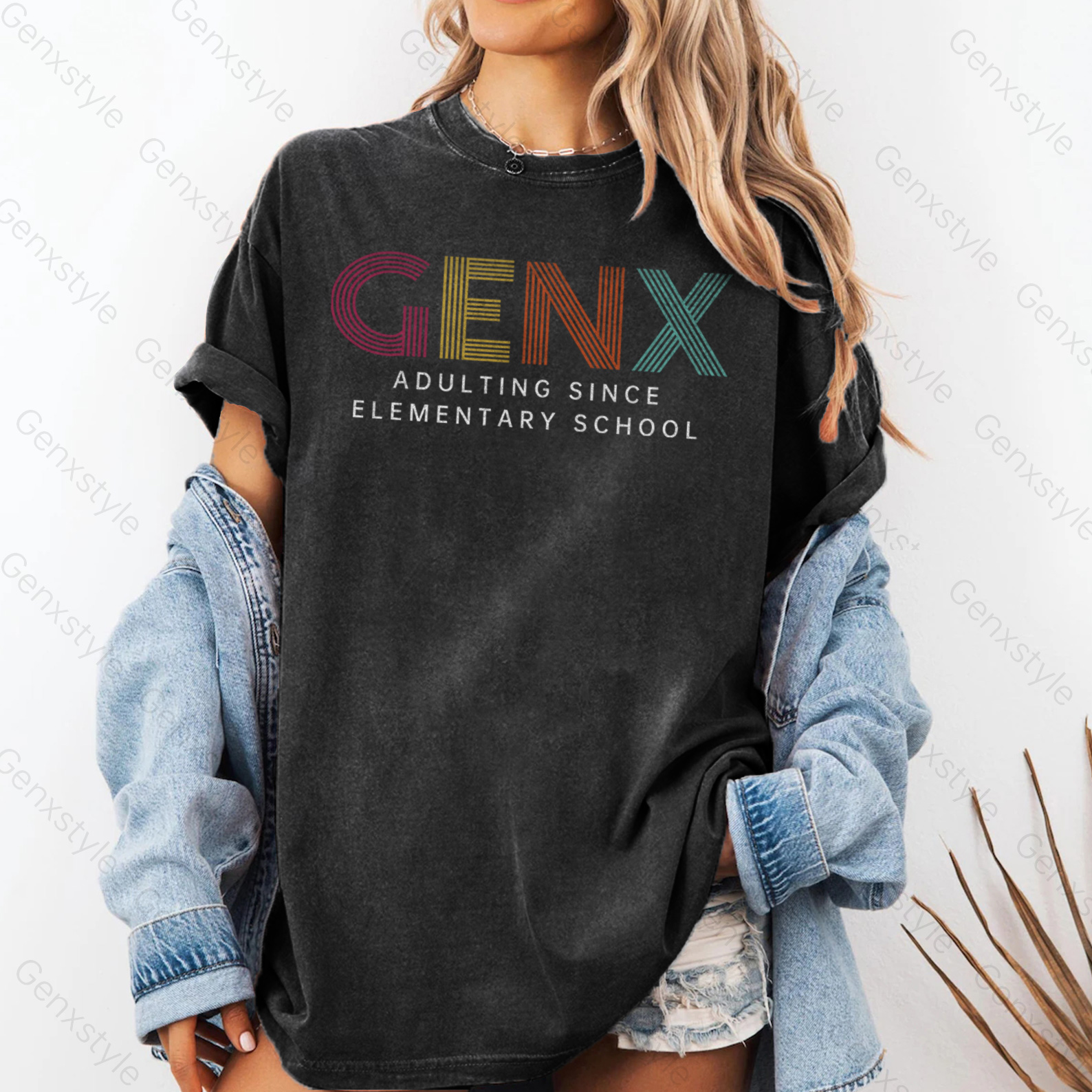 Washed Gen X Adulting Since Elementary School T-shirt