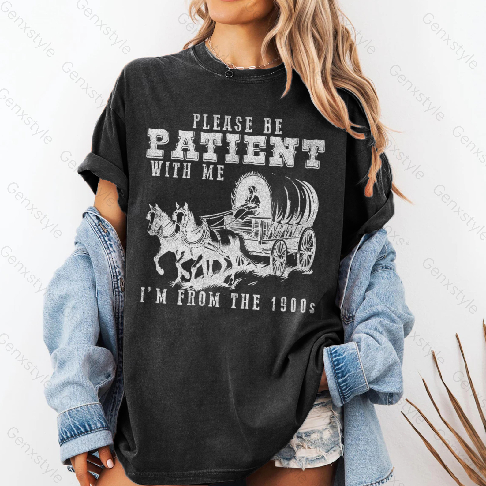 Washed Please Be Patient with Me, I'm From the 1904's - Print Unisex Shirt XXV