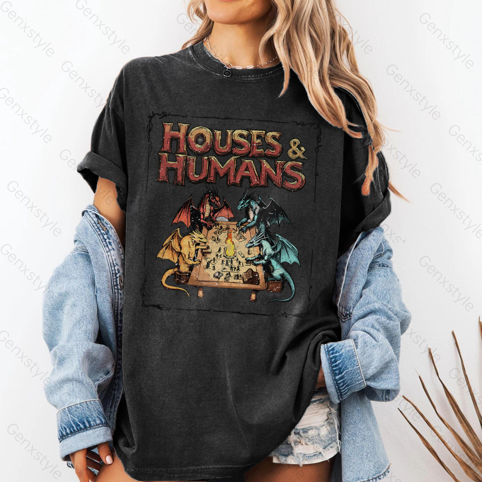 Washed Houses and Humans D&D T-shirt