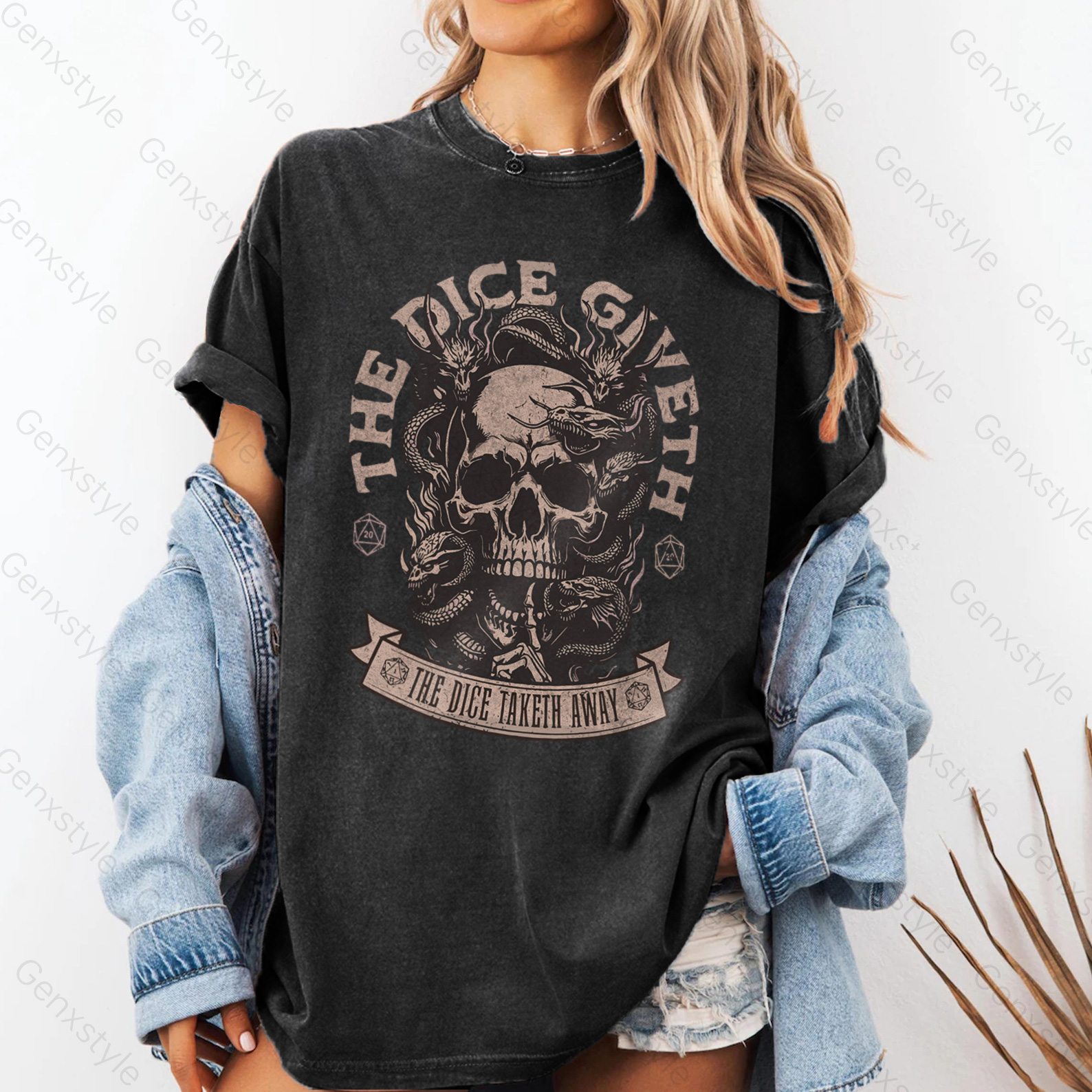 Washed The Dice Giveth and the Dice Taketh Away T-shirt