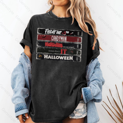 Washed 90s Halloween Horror Movie T-shirt