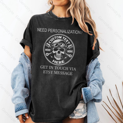 Washed Generation X Skull Motorcycle T-shirt