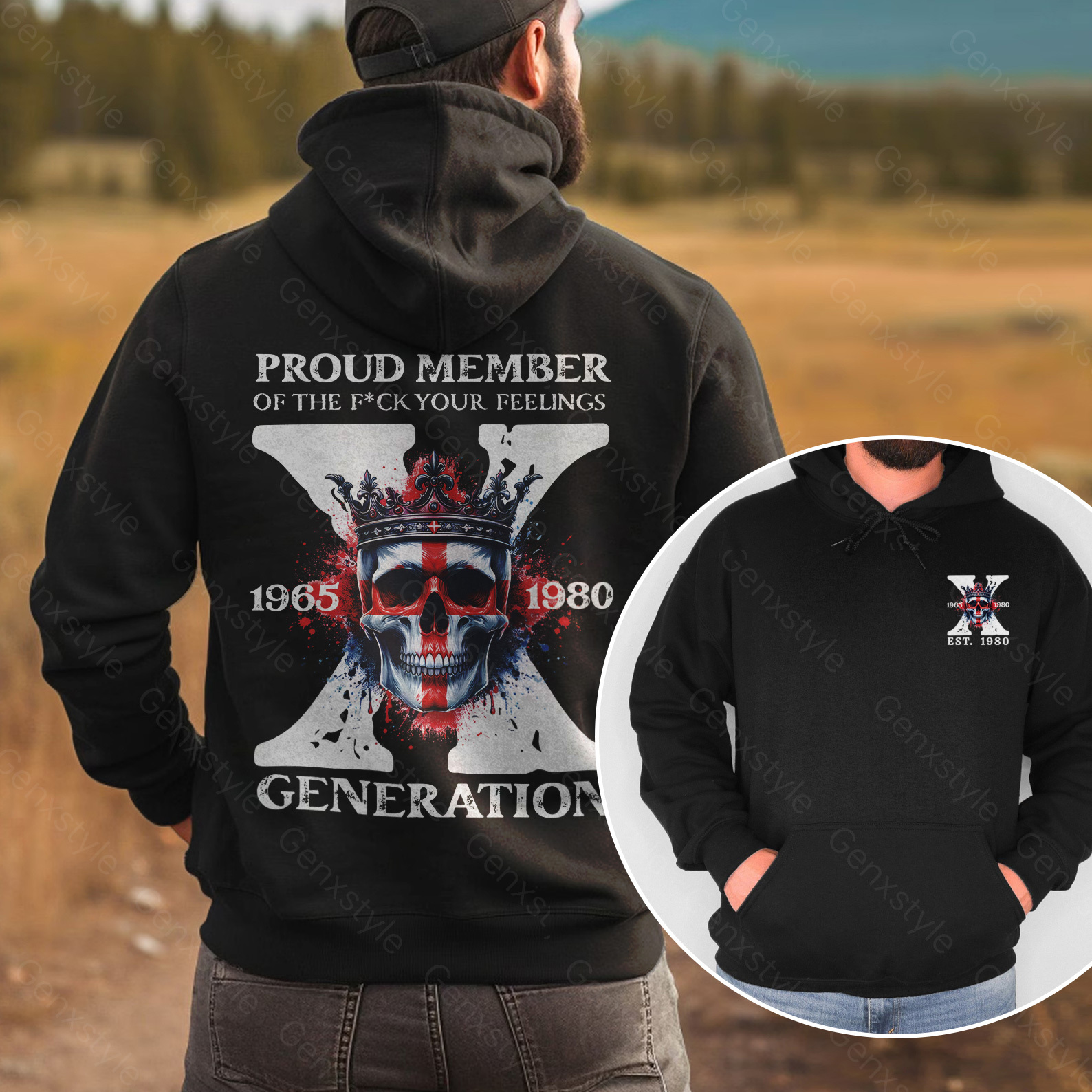 Britain Funny Skull Generation X Hoodie