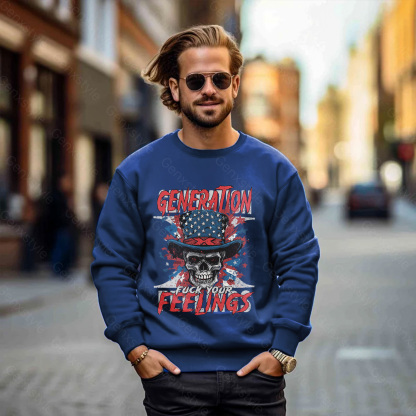 Generation X Fuck Your Feelings American Skull Crewneck