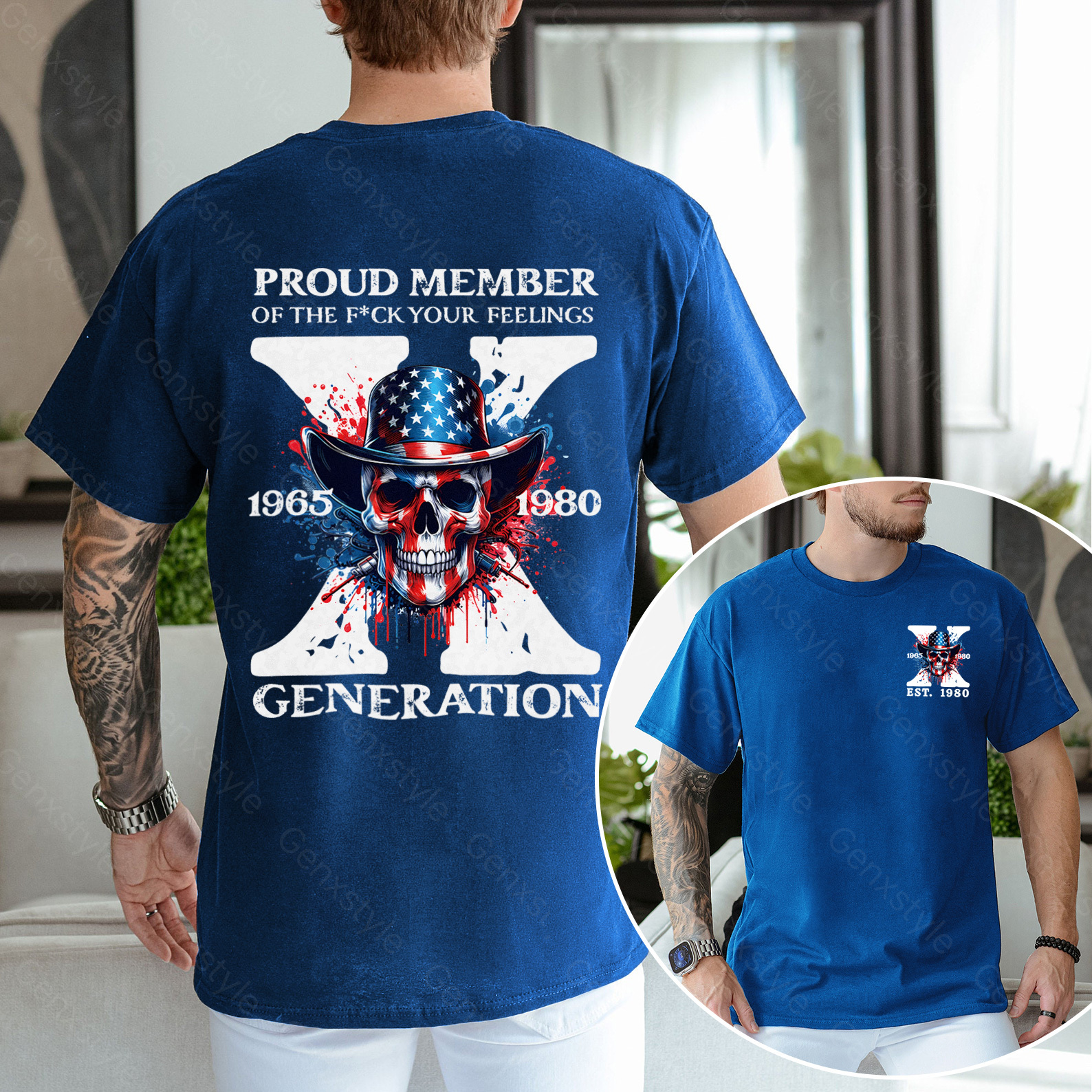 America Funny Skull Generation X T-shirt