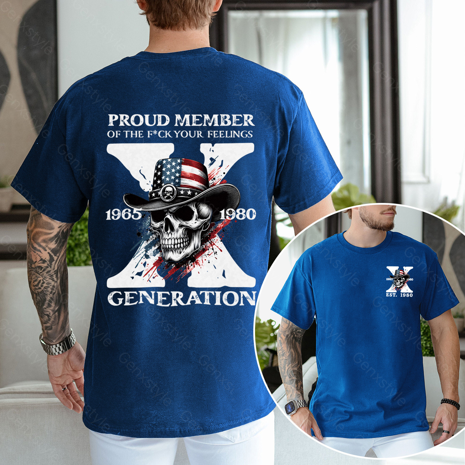 America Funny Skull Generation X T-shirt