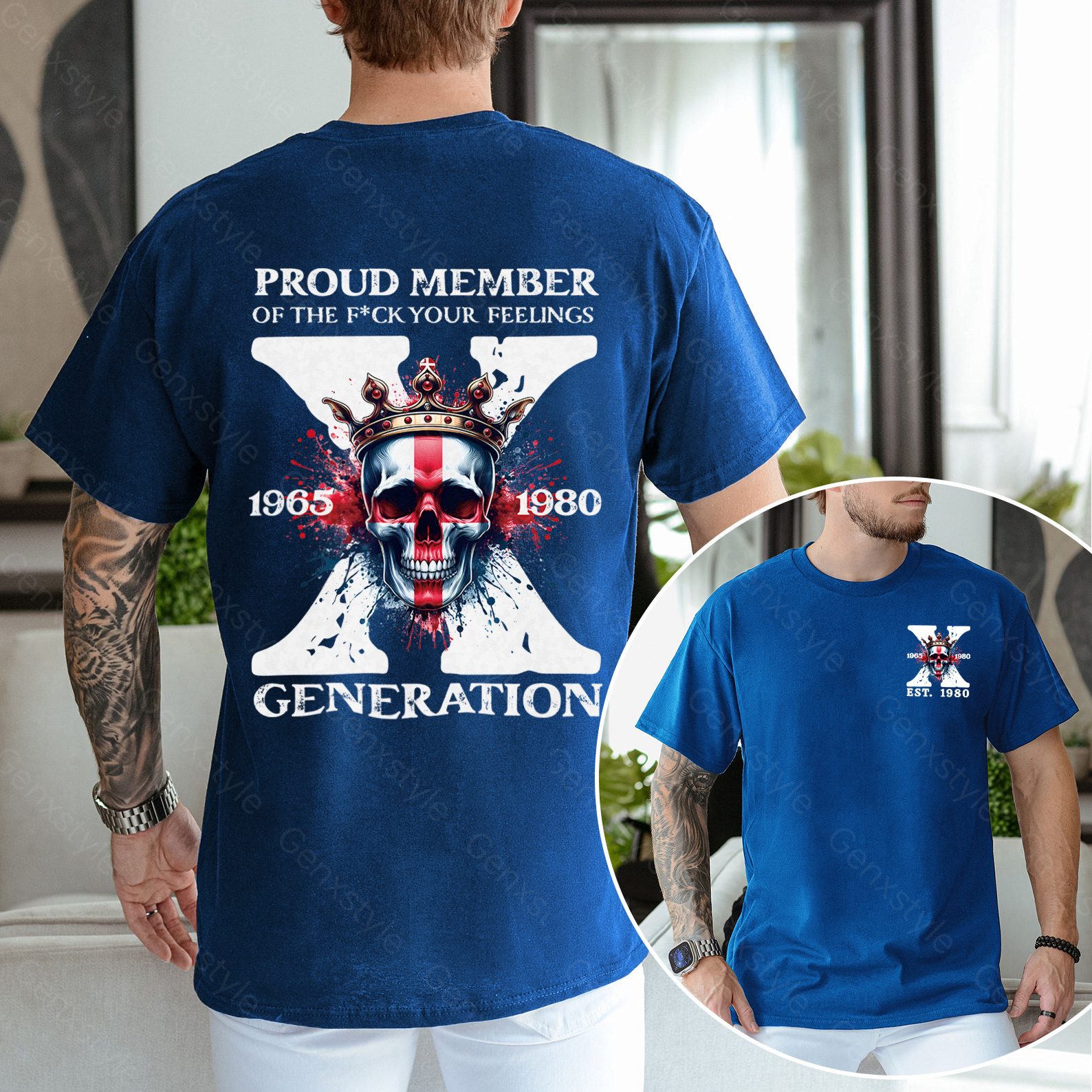 Britain Funny Skull Generation X T-shirt