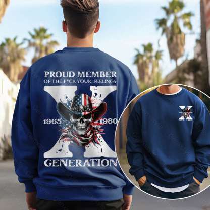 America Funny Skull Generation X Crewneck