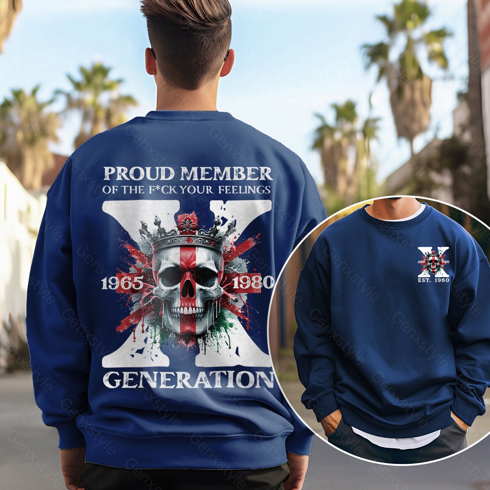 Britain Funny Skull Generation X Crewneck