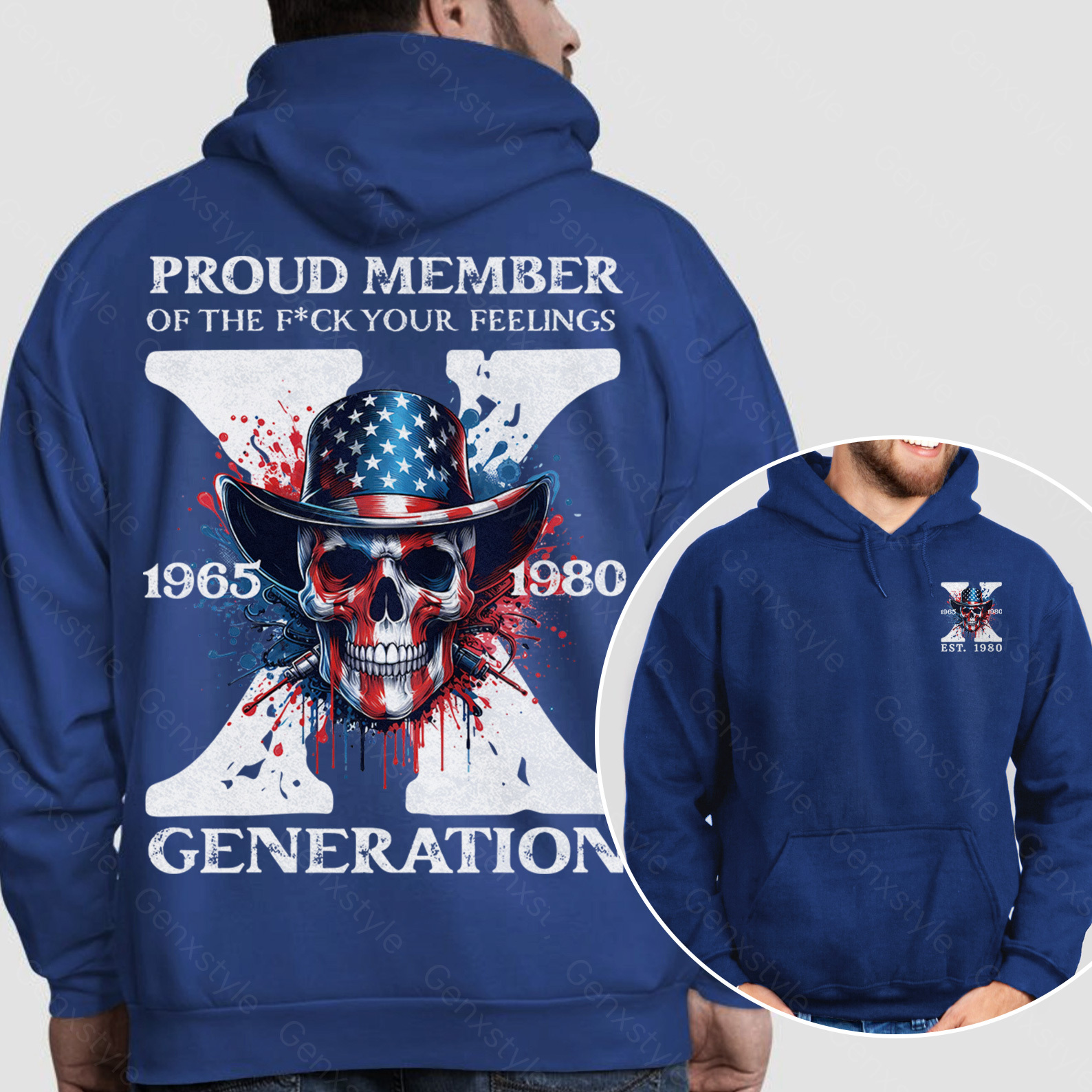 America Funny Skull Generation X Hoodie