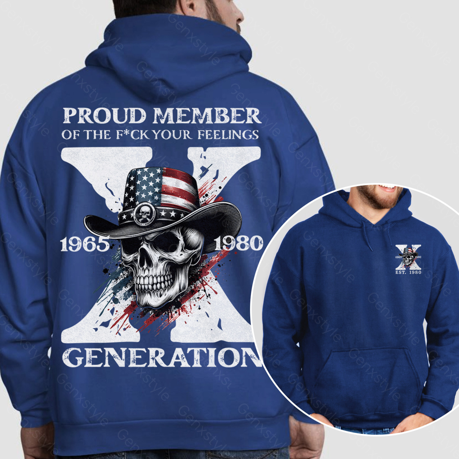 America Funny Skull Generation X Hoodie