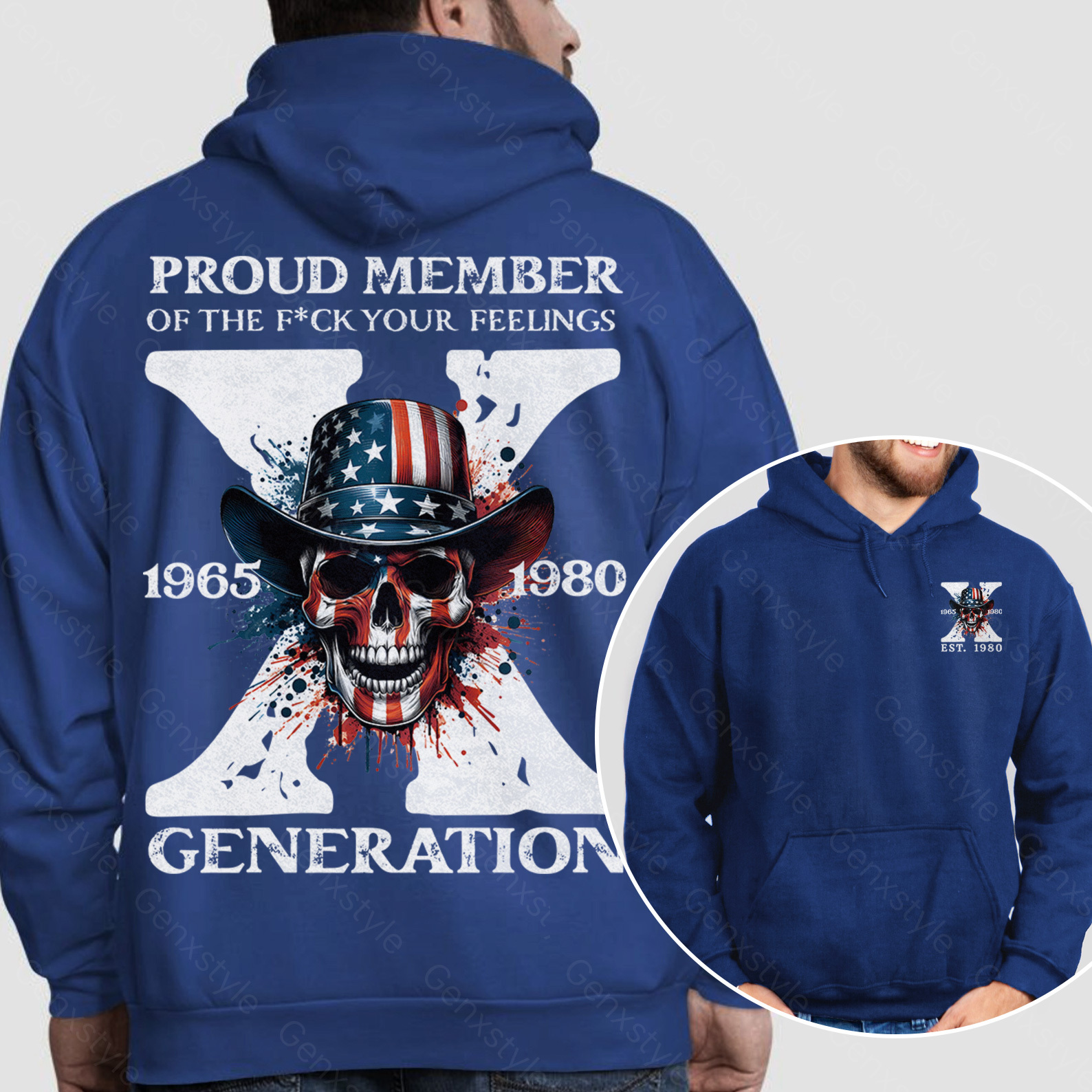 America Funny Skull Generation X Hoodie
