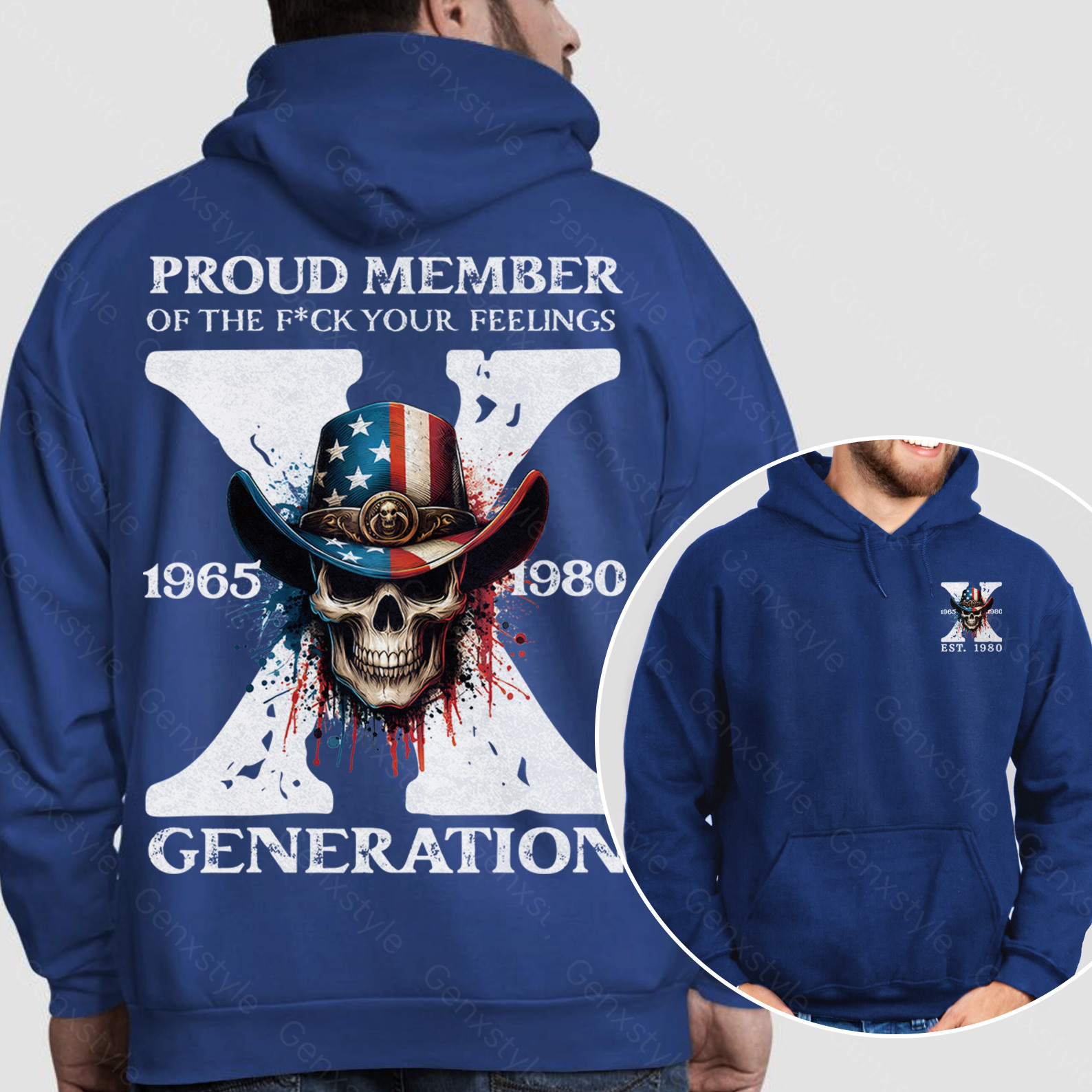 America Funny Skull Generation X Hoodie