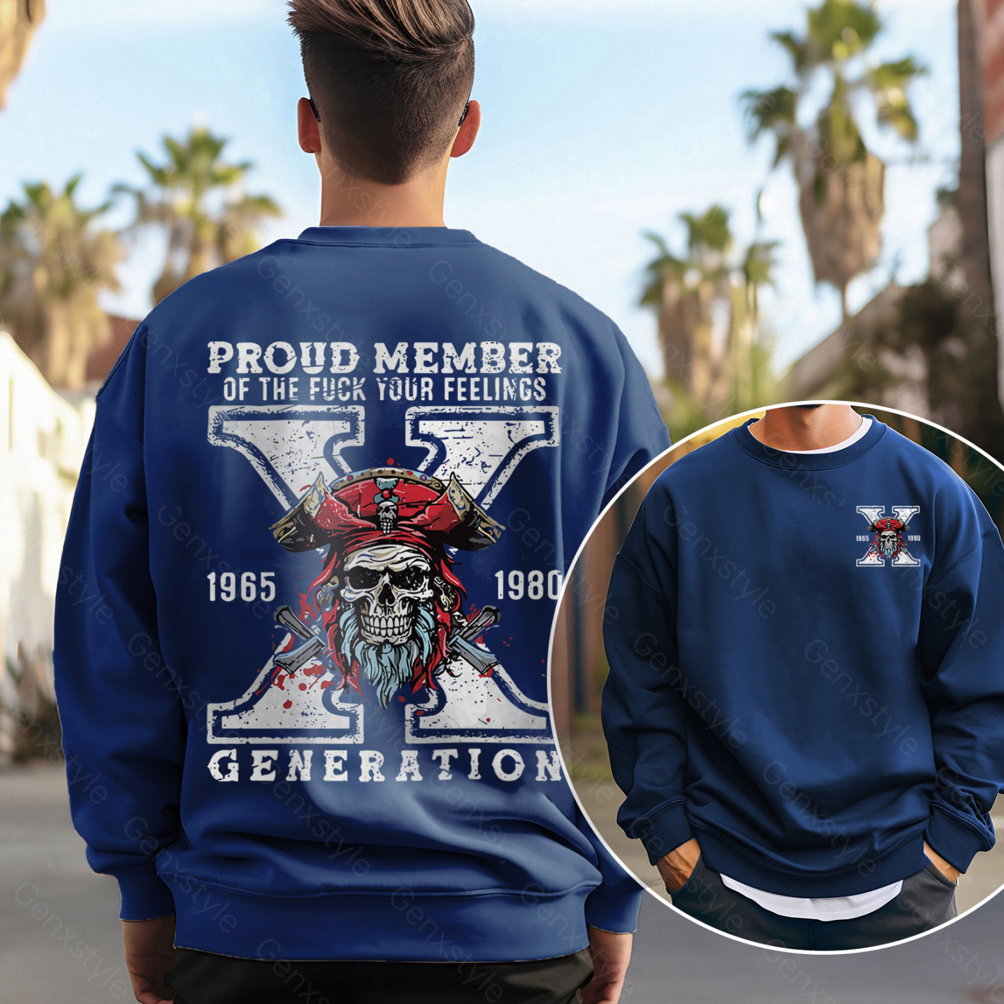 Generation X Skull Design Crewneck