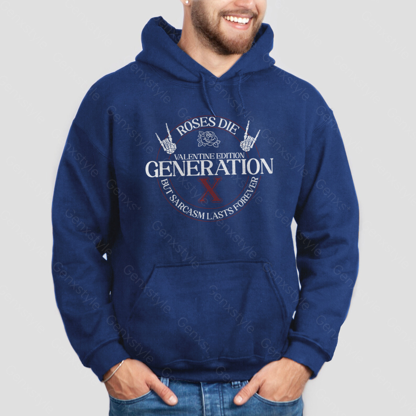 Gen X Roses Die But Sarcasm Lasts Forever Hoodie