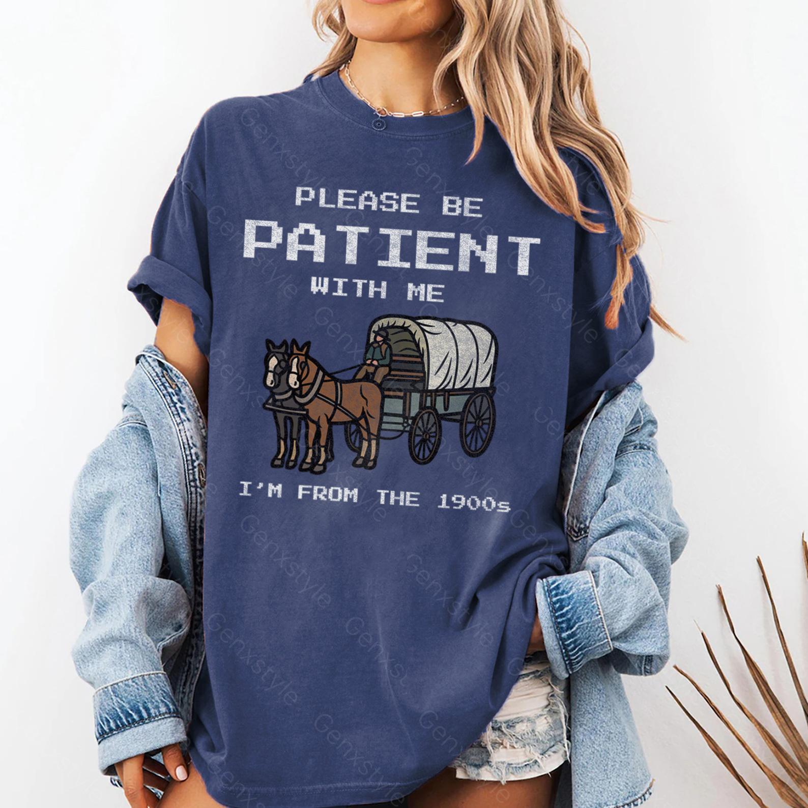 Washed Please Be Patient with Me, I'm From the 1900's - Print Unisex Shirt III