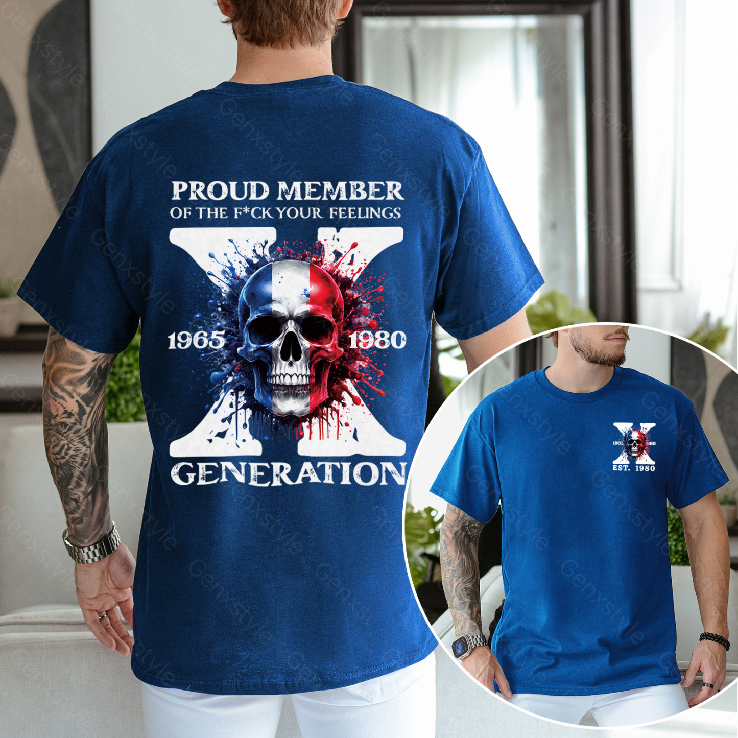 France Funny Skull Generation X T-shirt