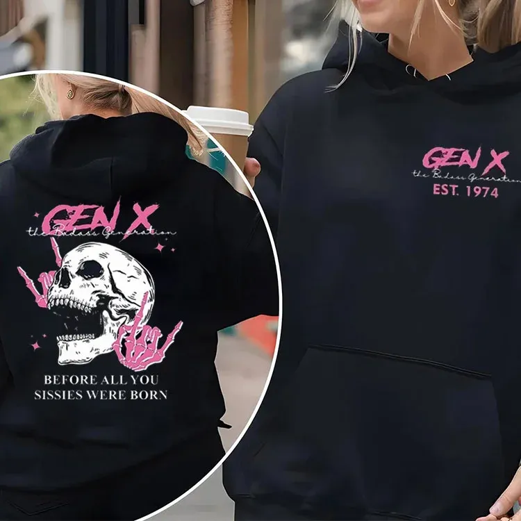 Personalized Double-Sided Generation X Custom Year Badass Generation Sweatshirt