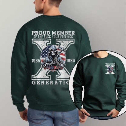 Generation X Skull Design Crewneck