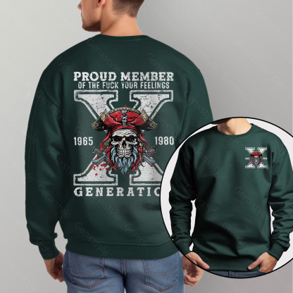 Generation X Skull Design Crewneck