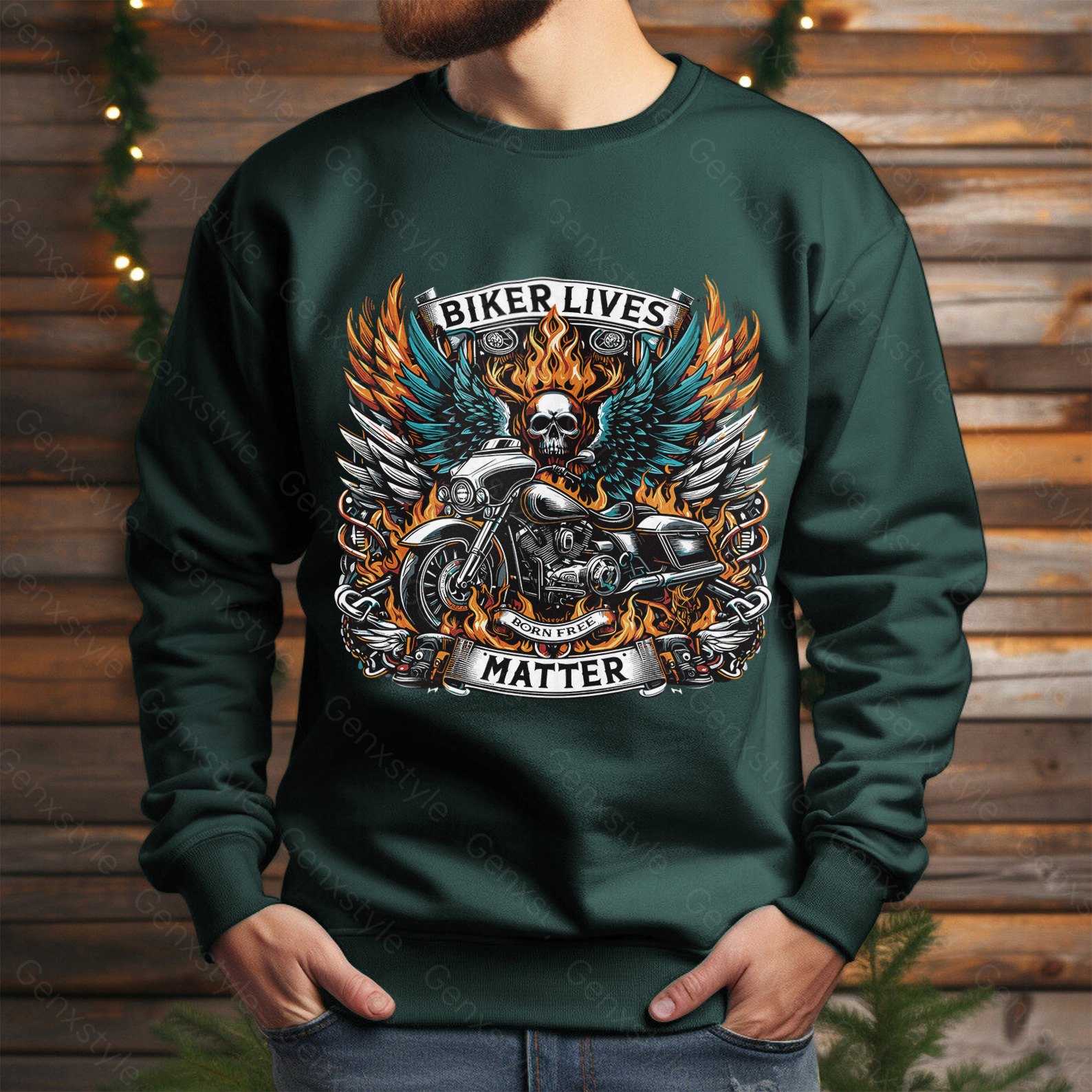 Generation X Biker Lives Matter Crewneck