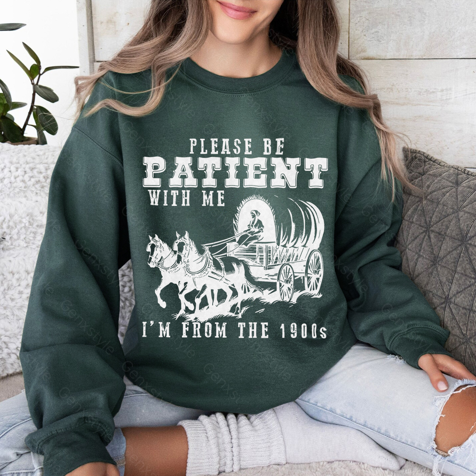 Please Be Patient with Me, I'm From the 1900's - Print Unisex Crewneck XXV