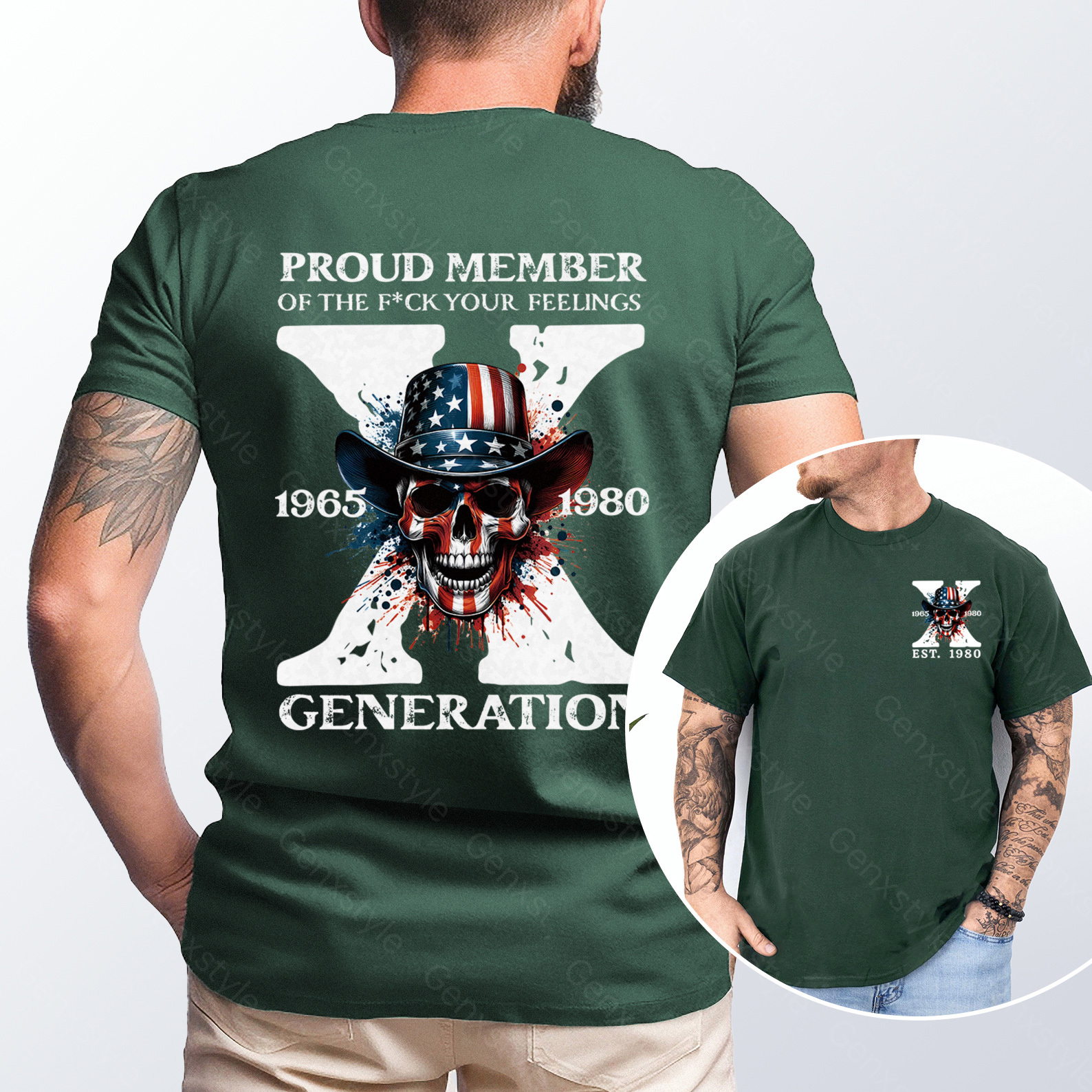 America Funny Skull Generation X T-shirt