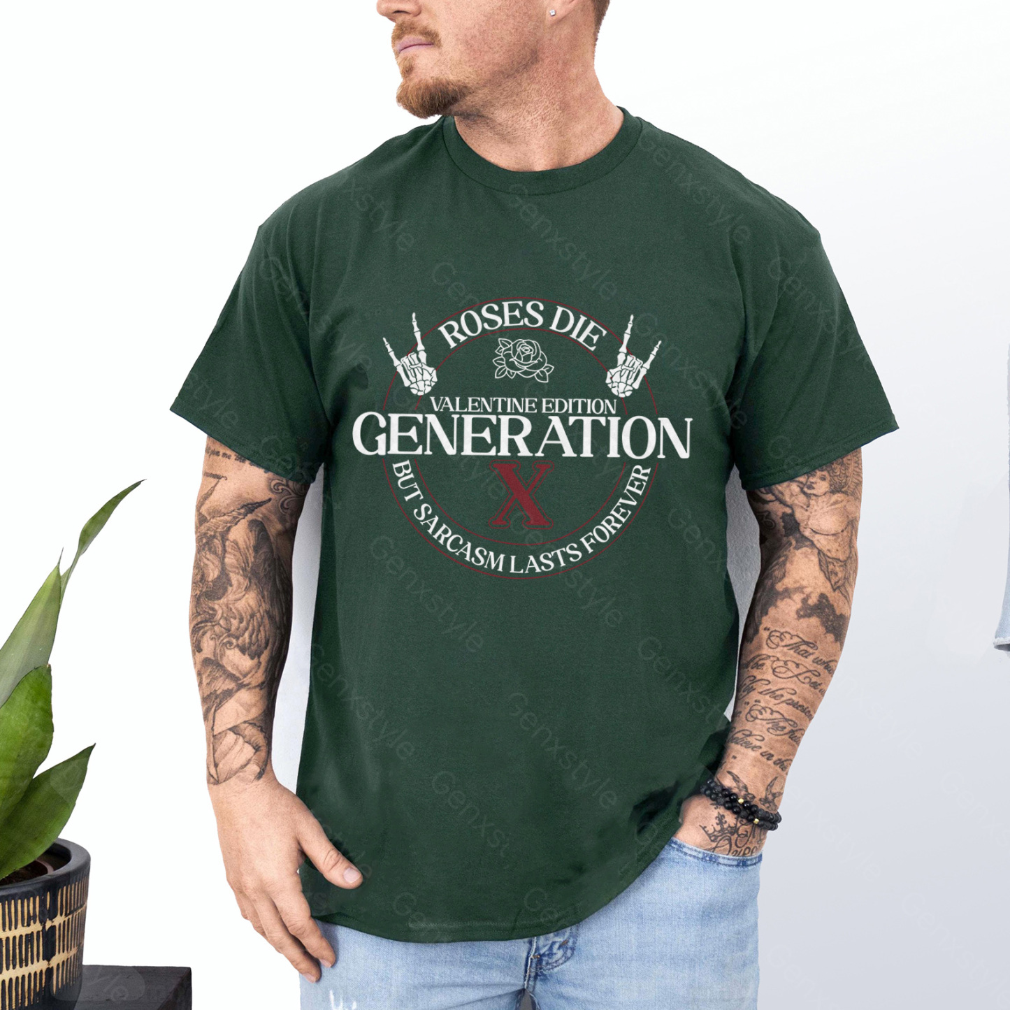 Gen X Roses Die But Sarcasm Lasts Forever T-shirt