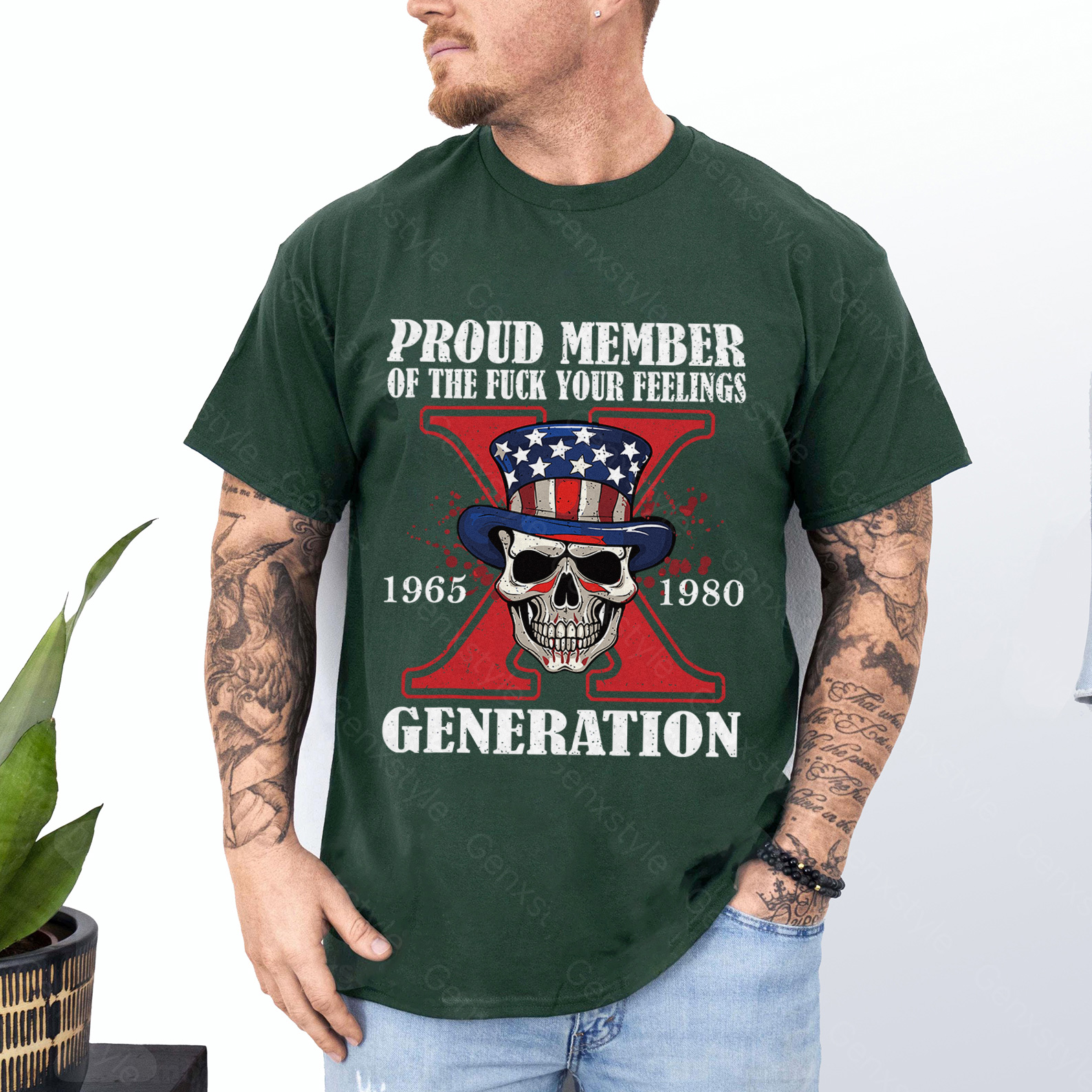 Proud Member Of The Fuck Your Feelings Generation X Skull T-shirt