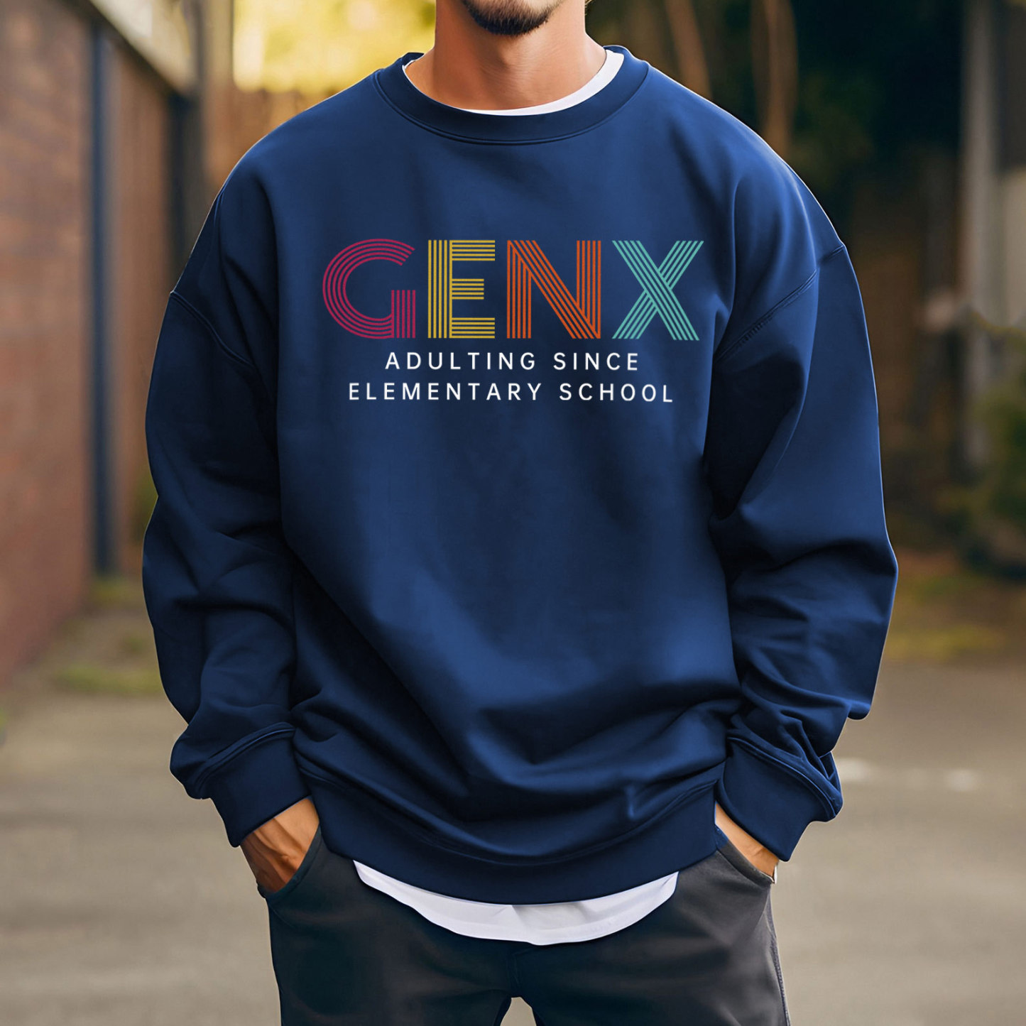 Gen X Adulting Since Elementary School Crewneck