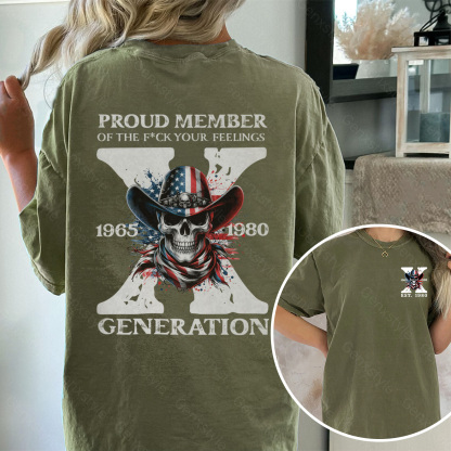 Washed America Funny Skull Generation X T-shirt