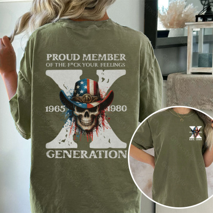 Washed America Funny Skull Generation X T-shirt