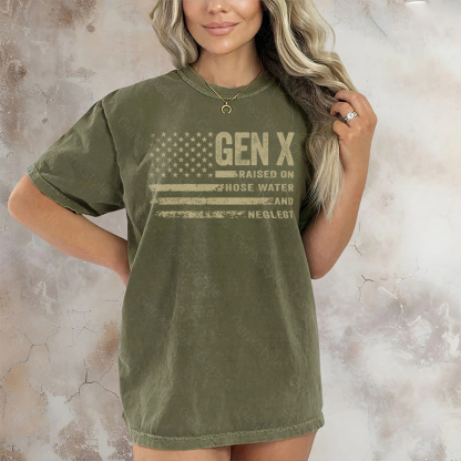 Washed Vintage Gen X Funny Quotes T-shirt