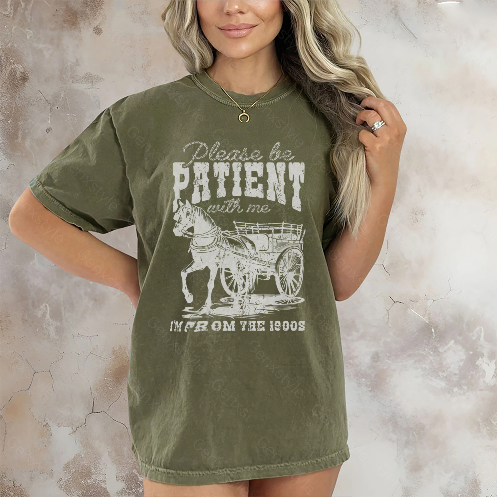Washed Please Be Patient with Me, I'm From the 1900's - Print Unisex Shirt II