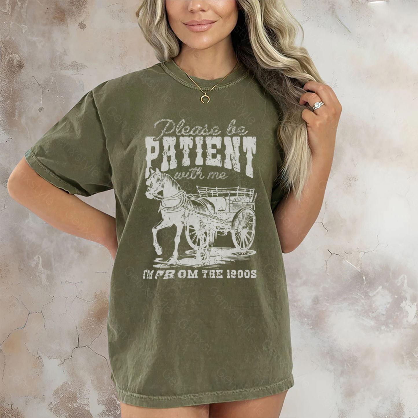 Washed Please Be Patient with Me, I'm From the 1900's - Print Unisex Shirt II