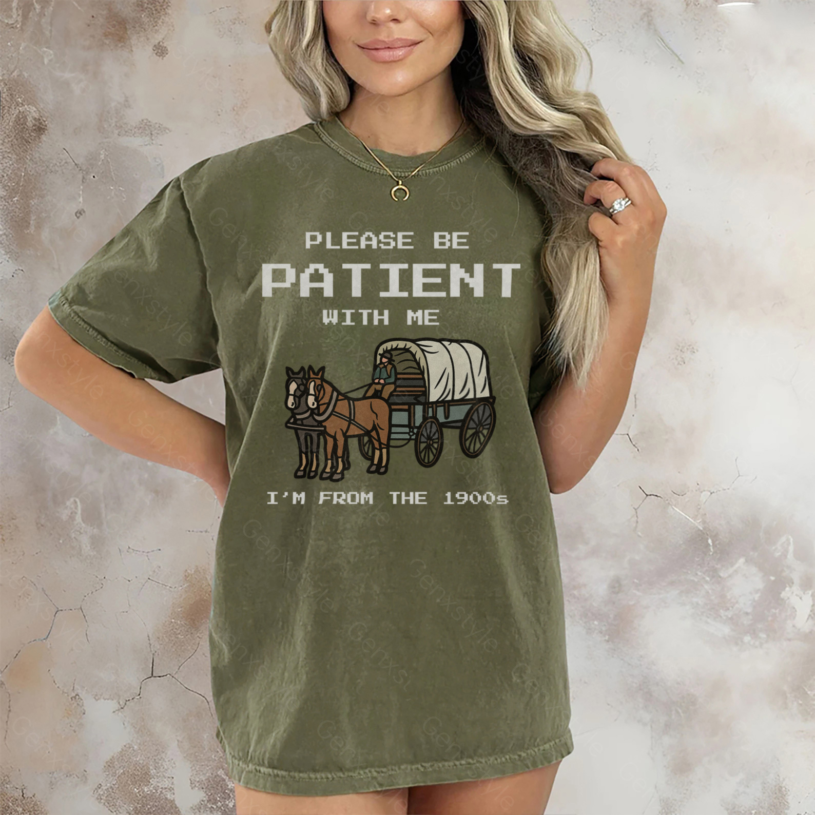 Washed Please Be Patient with Me, I'm From the 1900's - Print Unisex Shirt III