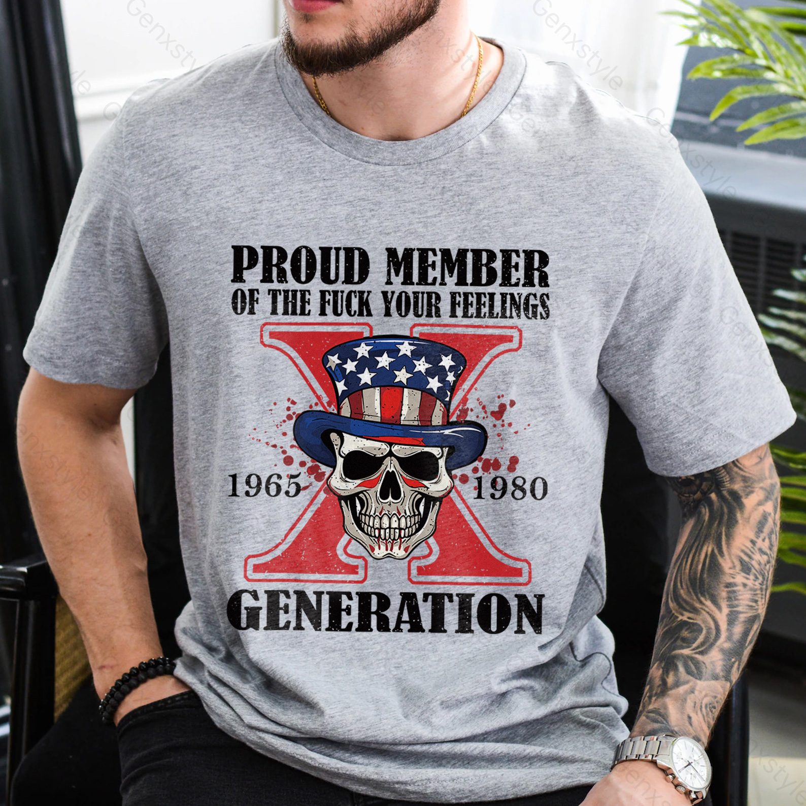 Proud Member Of The Fuck Your Feelings Generation X Skull T-shirt