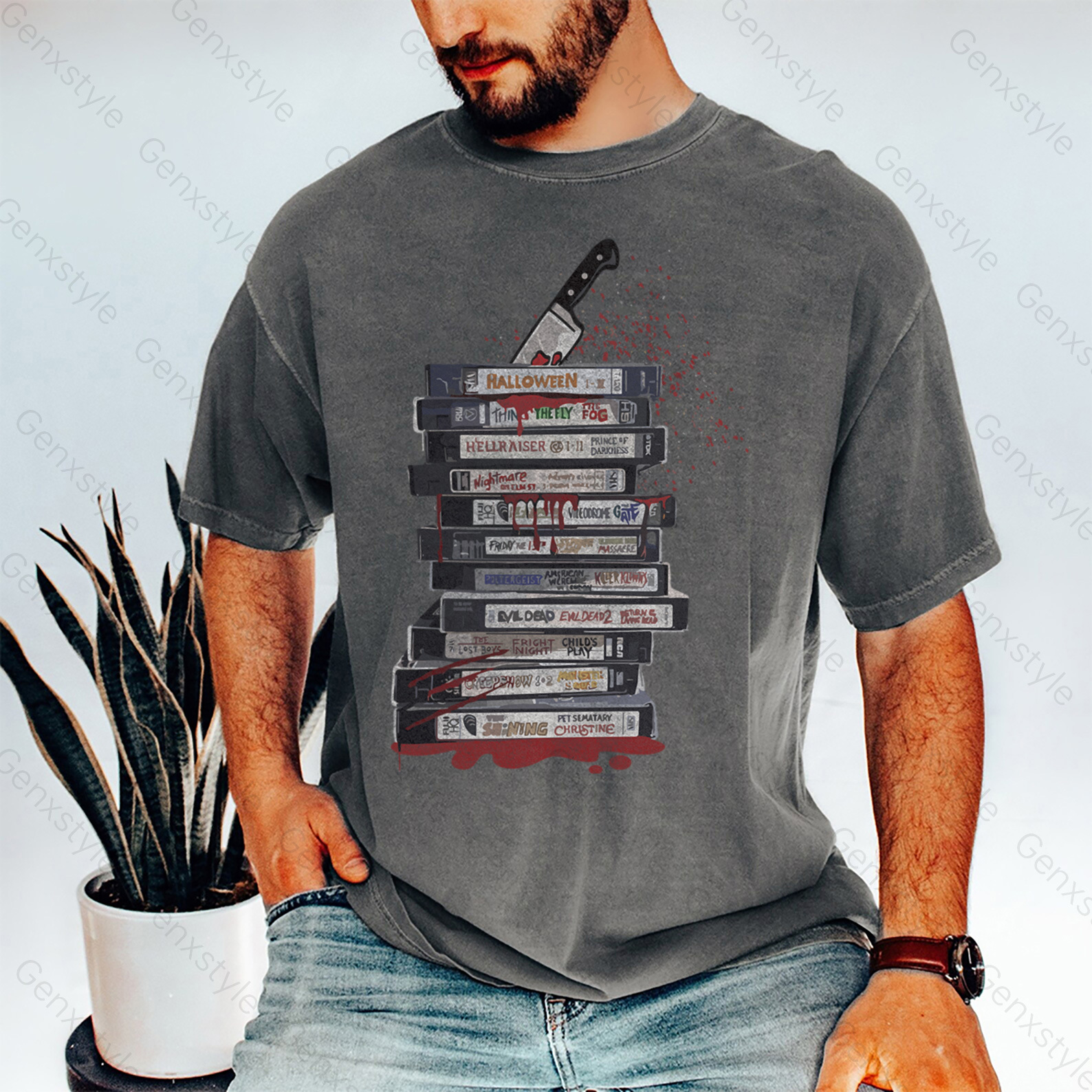 Washed 90s Style Halloween Movie T-shirt