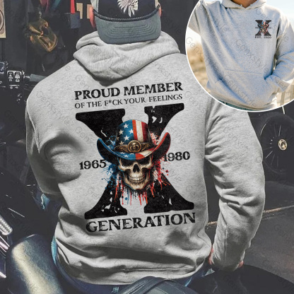 America Funny Skull Generation X Hoodie