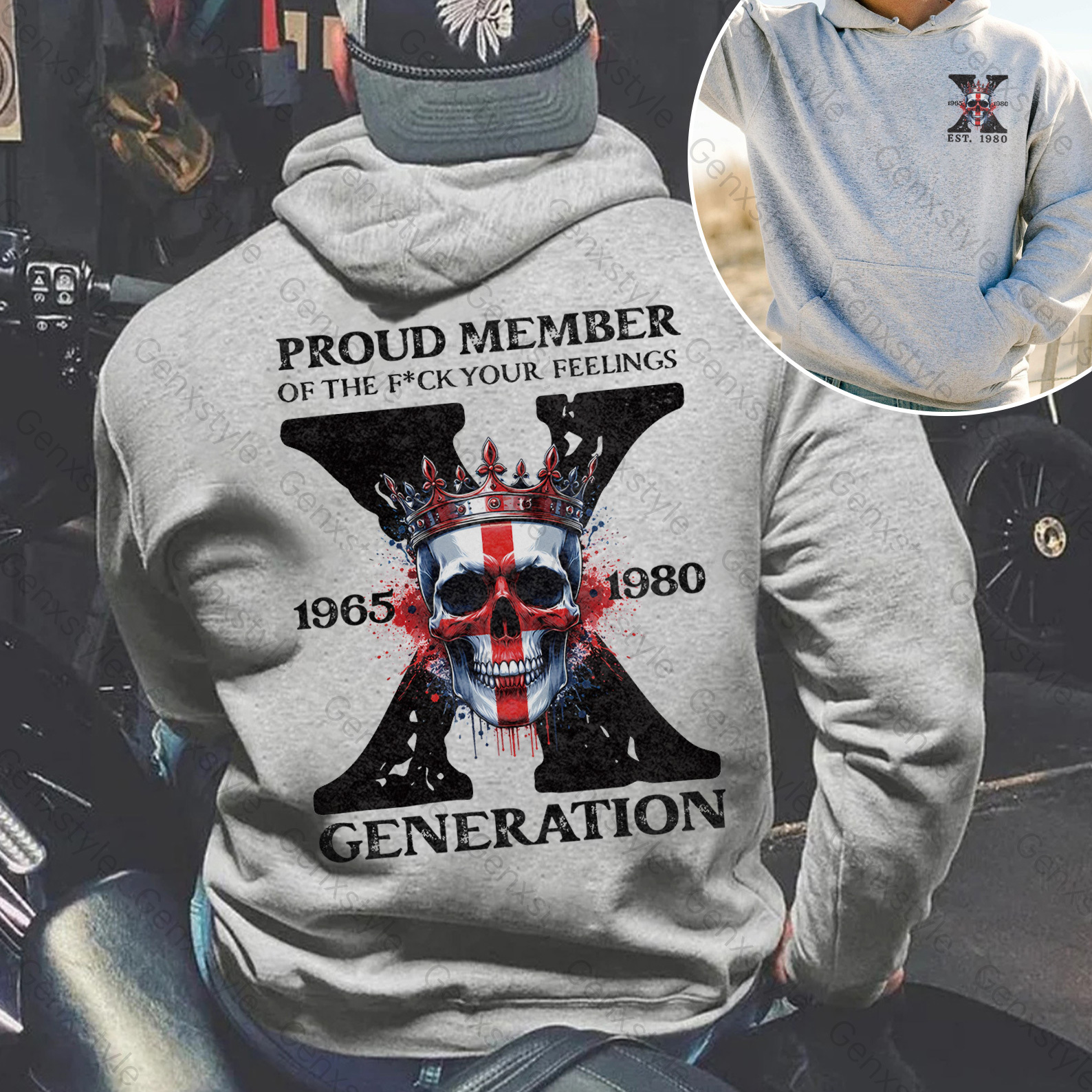 Britain Funny Skull Generation X Hoodie